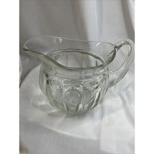 Antique HEISEY Depression Glass Colonial Puritan Glass Pitcher  1910 Vintage Art